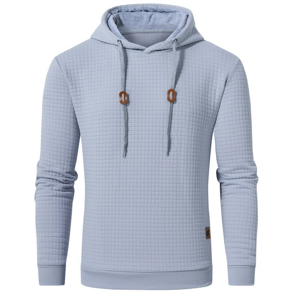 Tyhengta Men's Casual Pullover Hoodies Long Sleeve Hooded Sweatshirts Gray XXL
