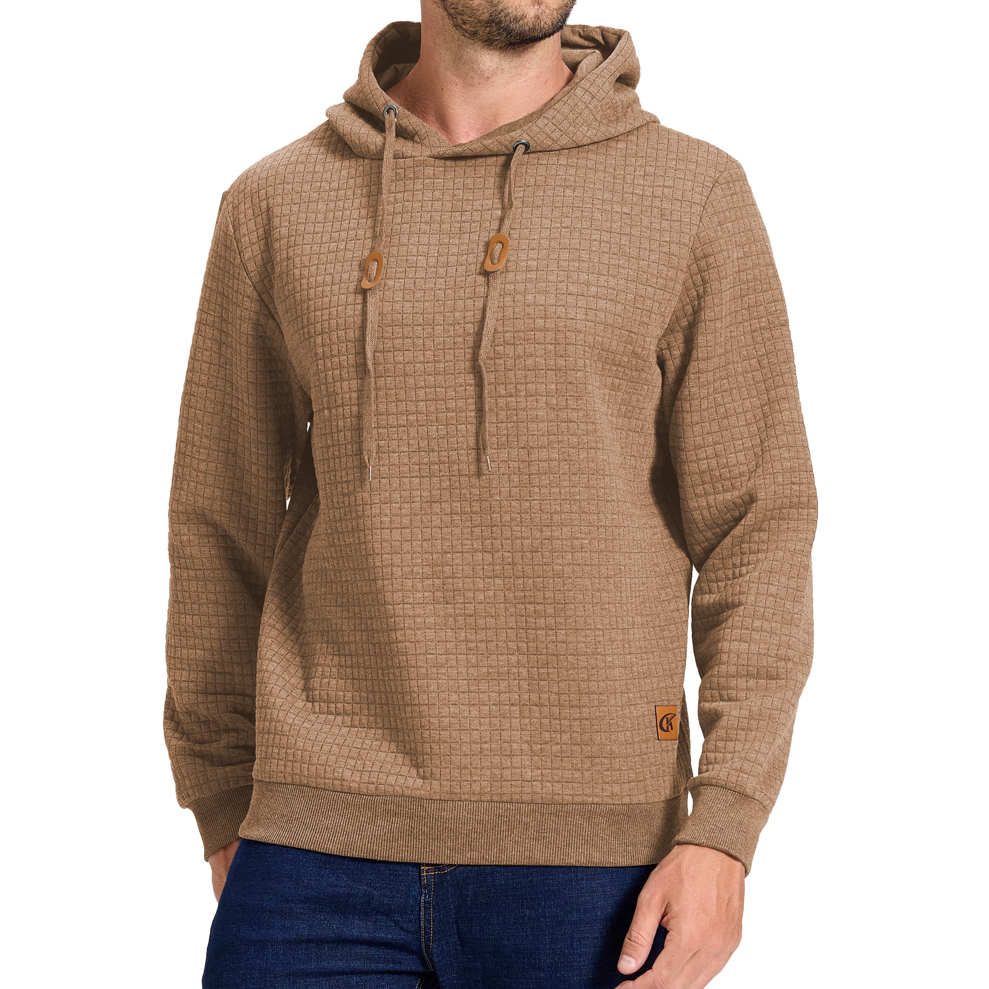 Men's Jacquard Sweater Long-sleeved Hoodie Warm Color Hooded Sweatshirt Jacket