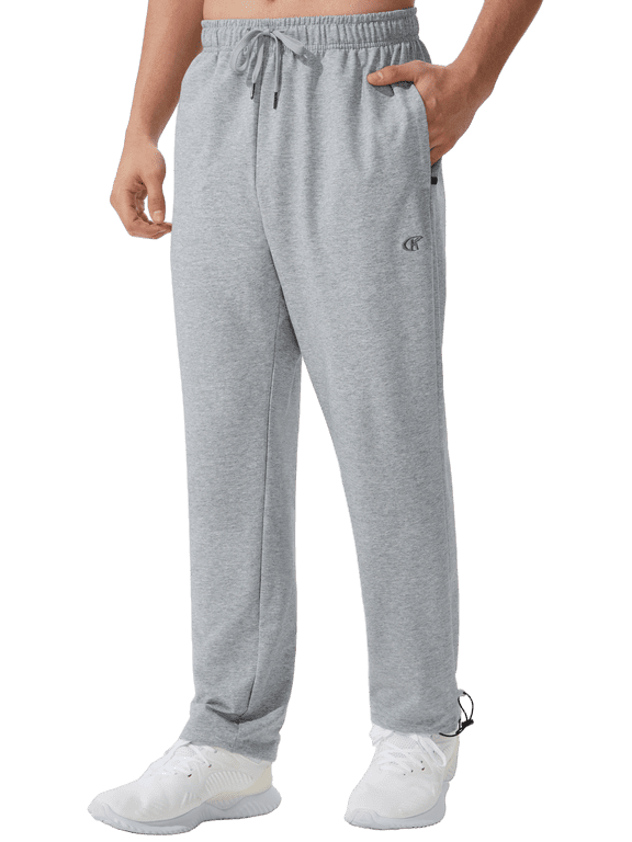 Men's Sweatpants Athletic Open Bottom Running Casual Sweatpants Straight Leg Pants with Pockets Light gray S