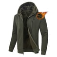 thumbnail image 1 of Tyhengta Men's Fleece Jackets Sherpa Lined Hoodies Zip Up Plaid Shirt Warm Winter Jackets for Men with Zipper Pockets, 1 of 8