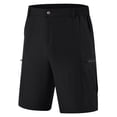 thumbnail image 1 of Tyhengta Men's Hiking Cargo Shorts Lightweight Outdoor Work Shorts for Men Travel Golf Camping Casual with 3 Zipper Pockets Black L, 1 of 9