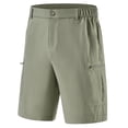 thumbnail image 1 of Tyhengta Men's Hiking Cargo Shorts Lightweight Outdoor Work Shorts for Men Travel Golf Camping Casual with 3 Zipper Pockets Grey green M, 1 of 9