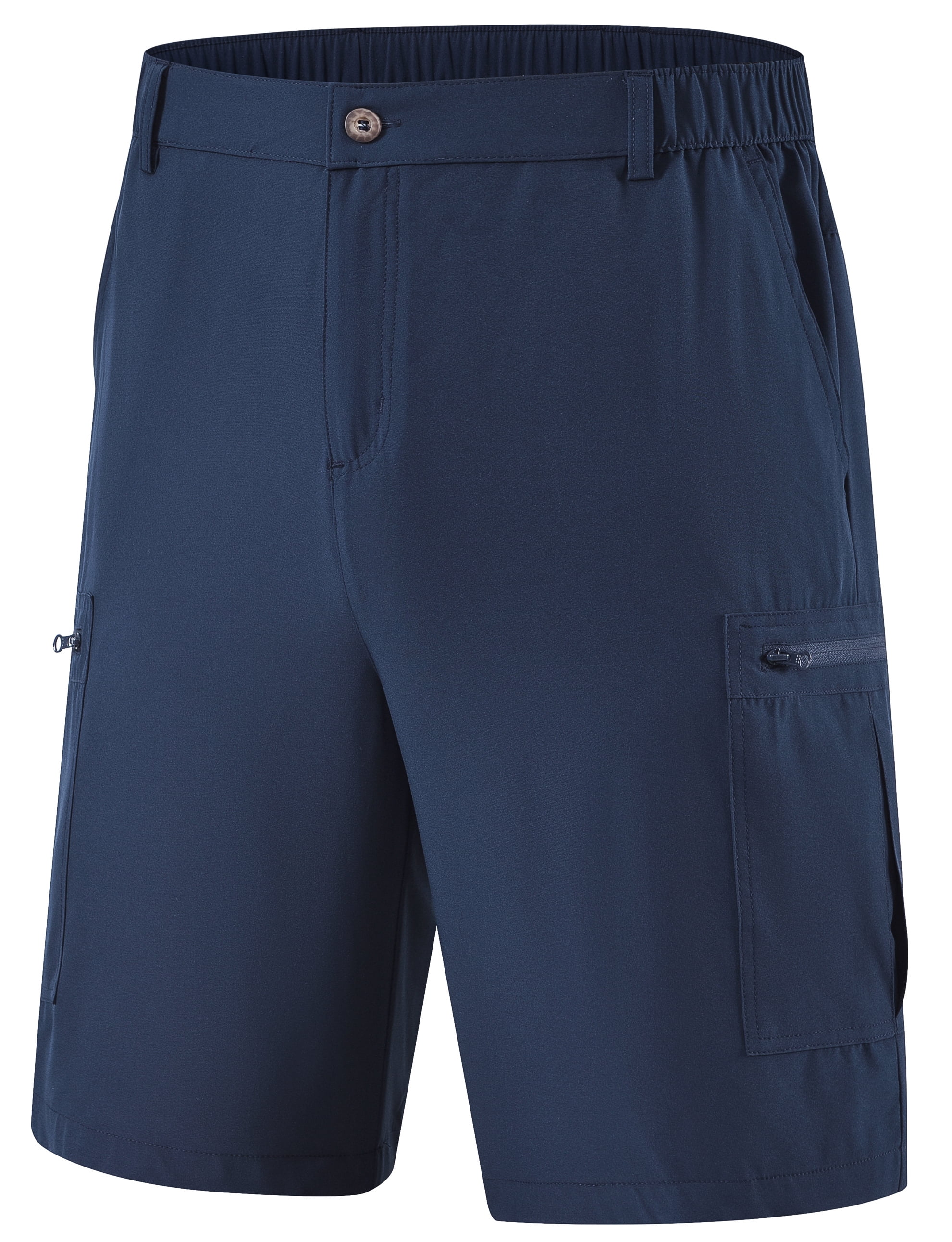 Tyhengta Men's Hiking Cargo Shorts Lightweight Outdoor Work Shorts for Men Travel Golf Camping Casual with 3 Zipper Pockets Navy blue L