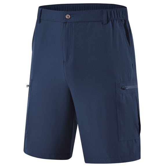 Tyhengta Men's Hiking Cargo Shorts Lightweight Outdoor Work Shorts for Men Travel Golf Camping Casual with 3 Zipper Pockets Navy blue XL