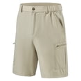 thumbnail image 1 of Tyhengta Men's Hiking Cargo Shorts Lightweight Outdoor Work Shorts for Men Travel Golf Camping Casual with 3 Zipper Pockets light khaki L, 1 of 9