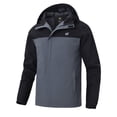 thumbnail image 1 of Tyhengta Men's Jacket Waterproof Coat Hooded Raincoat Outdoor Hiking Lightweight Windbreaker Black/Grayish Blue M, 1 of 8