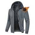 thumbnail image 1 of Tyhengta Men's Fleece Jackets Sherpa Lined Hoodies Zip Up Plaid Shirt Warm Winter Jackets for Men with Zipper Pockets, 1 of 8