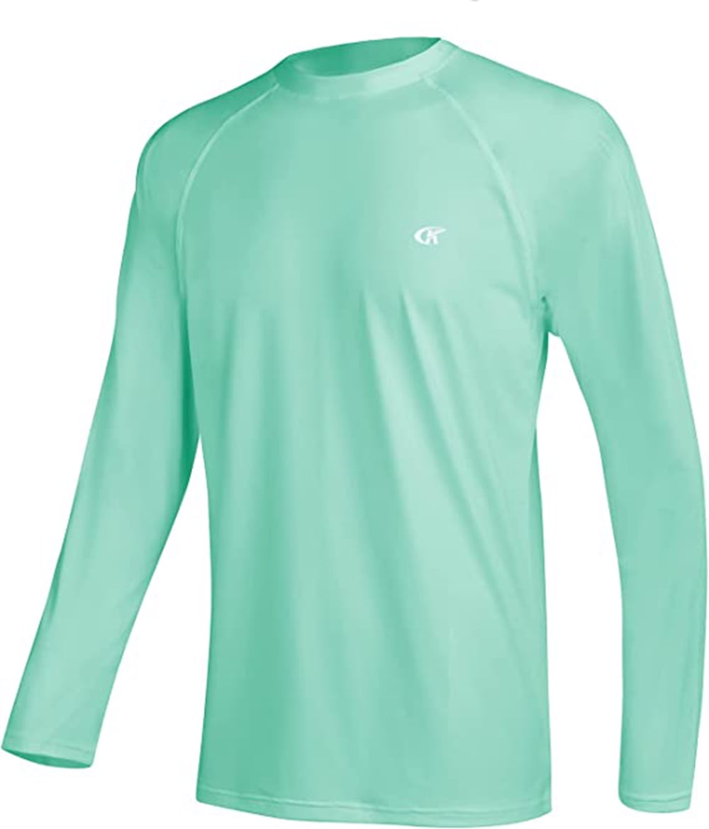 Tyhengta Men's Long Sleeve Swim Shirts Rashguard UPF 50+ UV Sun