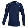 thumbnail image 1 of Tyhengta Men's Long Sleeve Swim Shirts Rashguard UPF 50+ UV Sun Protection Shirt Athletic Workout Running Hiking T-Shirt Swimwear NavyBlue L, 1 of 7