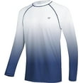 thumbnail image 1 of Tyhengta Men's Long Sleeve Swim Shirts Rashguard UPF 50+ UV Sun Protection Shirt Athletic Workout Running Hiking T-Shirt Swimwear White Gradient Navy 3XL, 1 of 8