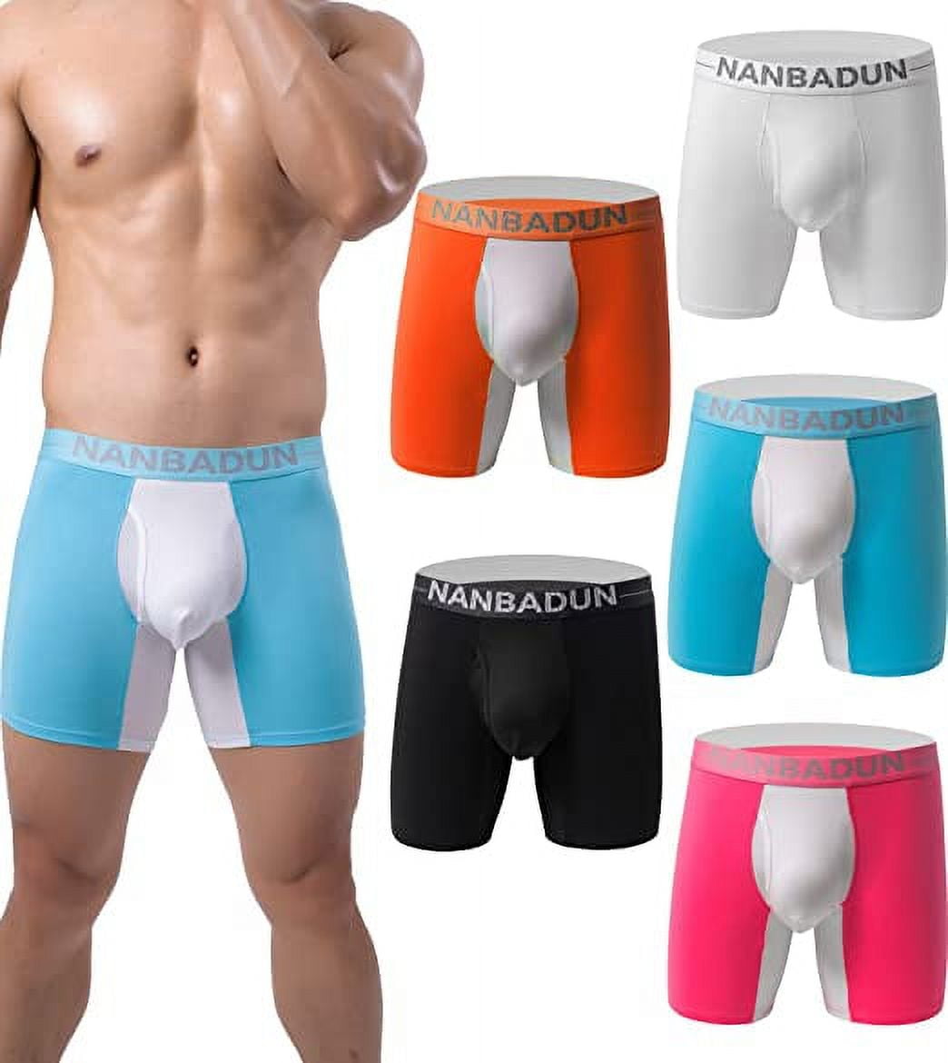 Tyhengta Men's Pouch Underwear Performance No Ride Up Boxer Briefs  N1128/Muti/5pack-L