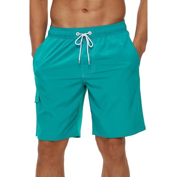 Tyhengta Men's Quick Dry Swim Trunks Mesh Lining Beach Board Shorts with Pockets Lakeblue XS