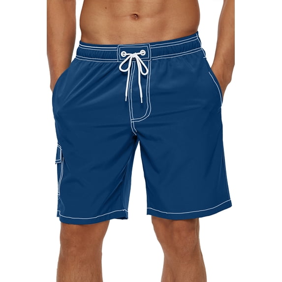 Tyhengta Men's Quick Dry Swim Trunks Mesh Lining Beach Board Shorts with Pockets SapphireBlue L