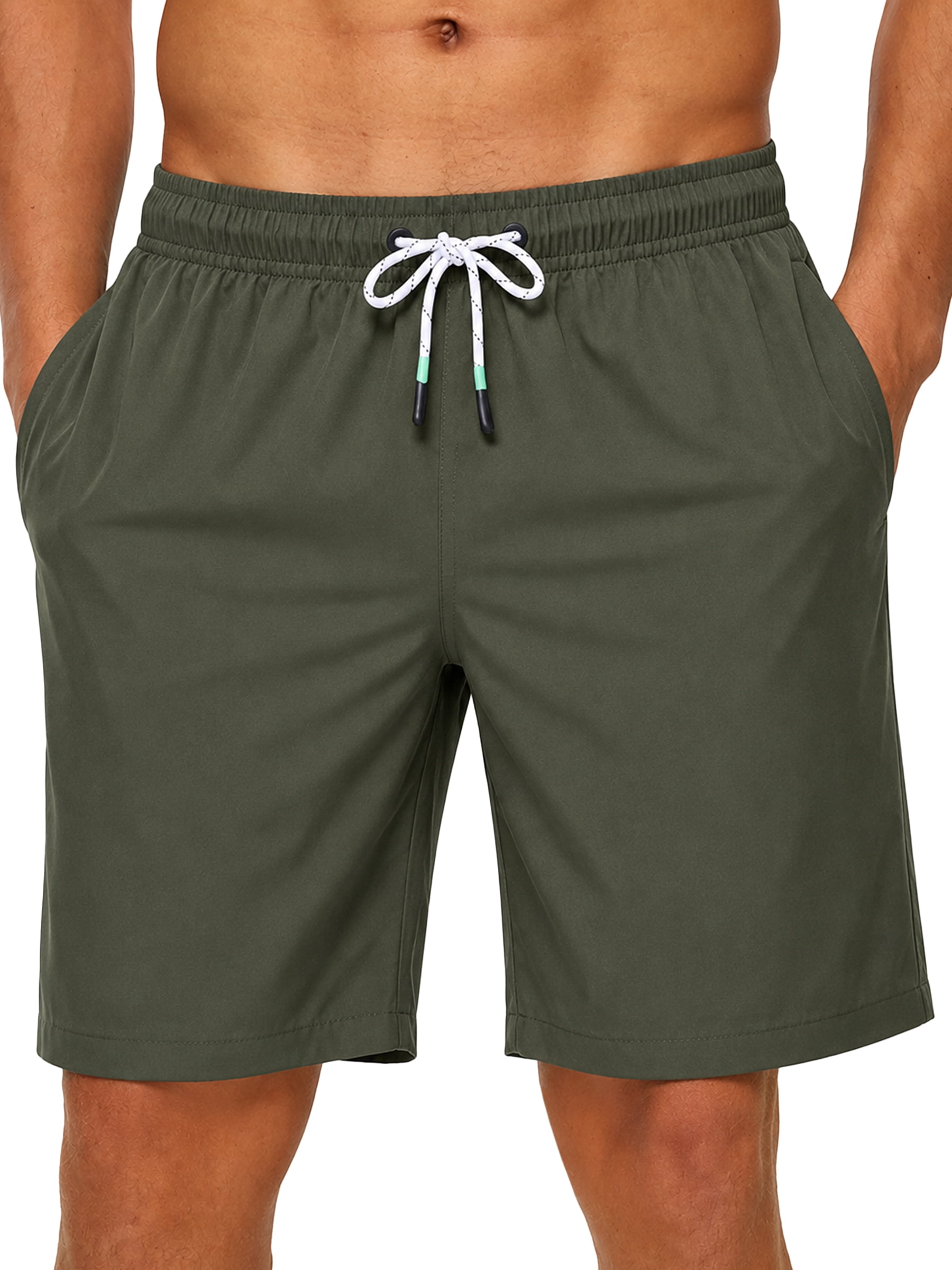 Tyhengta Men's Swim Trunks Quick Dry Beach Shorts with Zipper Pockets and Mesh Lining Army Green 38 — $14.99 (55% off)