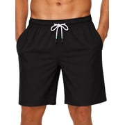 Tyhengta Mens Swim Trunks Quick Dry Beach Shorts with Zipper Pockets and Mesh Lining Black 38