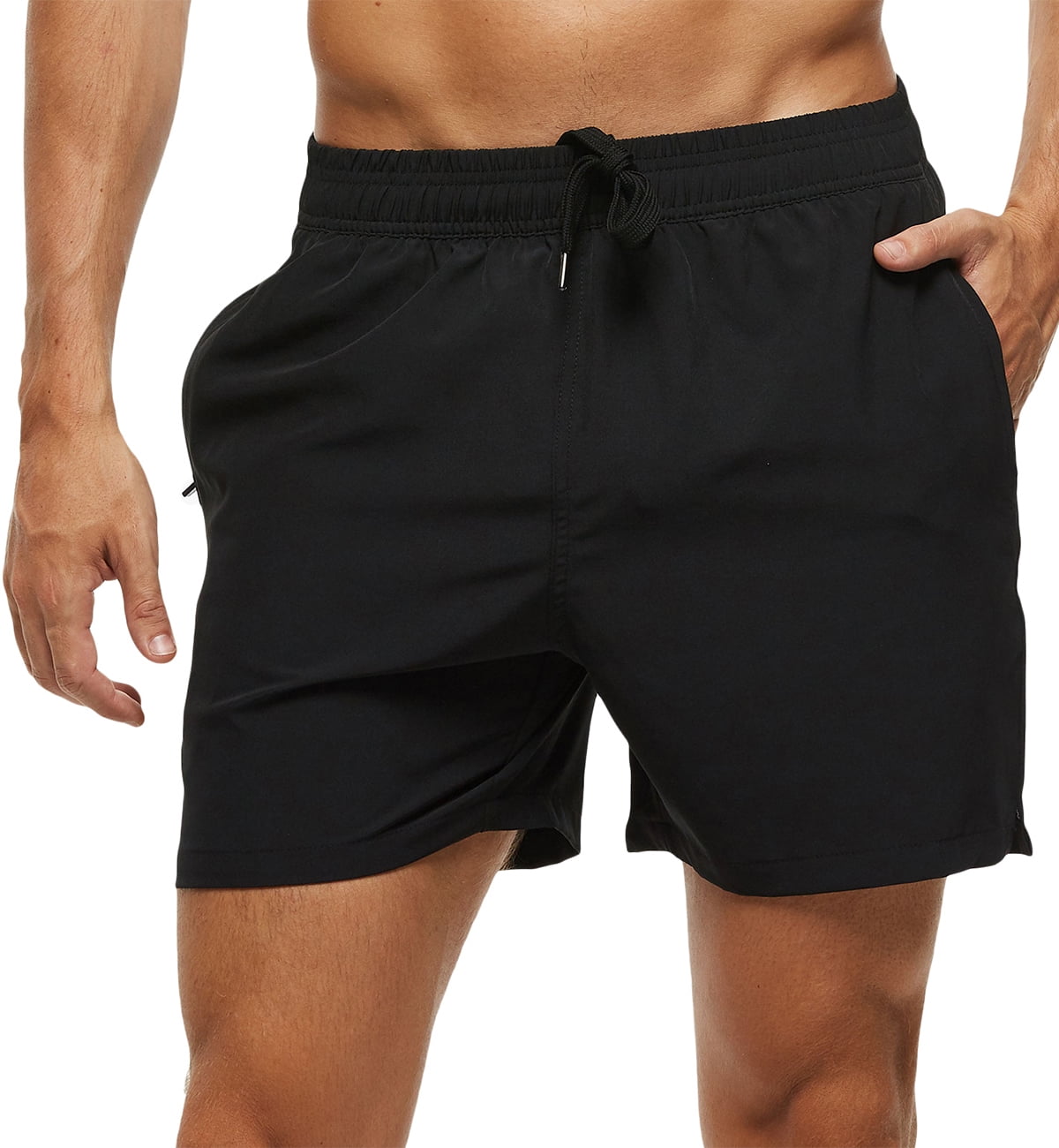 Tyhengta Men's Swim Trunks Swimwear Quick Dry Beach Shorts with Zipper Pockets and Mesh Lining