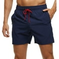 thumbnail image 1 of Tyhengta Men's Swim Trunks Quick Dry Beach Shorts with Zipper Pockets and Mesh Lining Navy 30, 1 of 8
