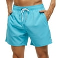thumbnail image 1 of Tyhengta Men's Swim Trunks Quick Dry Beach Shorts with Zipper Pockets and Mesh Lining Skyblue 32, 1 of 8