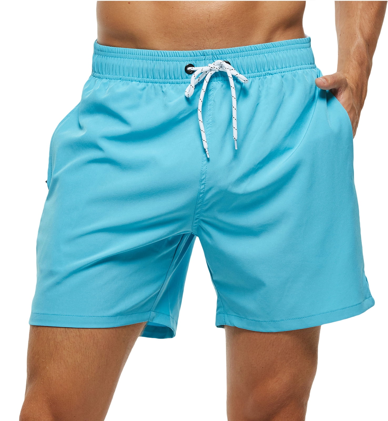 techcity Mens Swim Trunks with Compression Liner 2 in 1 Quick Dry