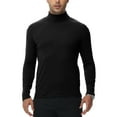 thumbnail image 1 of Tyhengta Men's Turtleneck Sweaters Long Sleeve Pullover Sweaters Mock Neck Knitted T-Shirt Basic Slim Fit Tee Tops Black S, 1 of 10