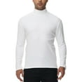 thumbnail image 1 of Tyhengta Men's Turtleneck Sweaters Long Sleeve Pullover Sweaters Mock Neck Knitted T-Shirt Basic Slim Fit Tee Tops White 2XL, 1 of 10
