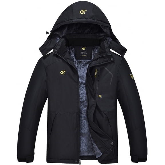 Tyhengta Mens Waterproof Ski Snowboard Jacket Windproof Winter Mountain Snow Coat Black L