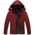 thumbnail image 1 of Tyhengta Men's Waterproof Ski Jacket Warm Winter Snow Coat Mountain Windbreaker Hooded Raincoat Burgundy XL, 1 of 8