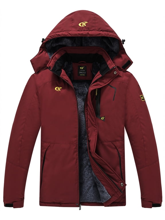 Mens Waterproof Ski Snowboard Jacket Windproof Winter Mountain Snow Coat Burgundy XXL