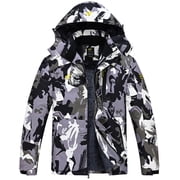 Tyhengta Mens Waterproof Ski Snowboard Jacket Windproof Winter Mountain Snow Coat Camo2 Army/Gray L