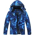 thumbnail image 1 of Tyhengta Men's Waterproof Ski Jacket Warm Winter Snow Coat Mountain Windbreaker Hooded Raincoat Camo3 Royalblue XXL, 1 of 8