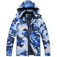 thumbnail image 1 of Tyhengta Men's Waterproof Ski Jacket Warm Winter Snow Coat Mountain Windbreaker Hooded Raincoat Camo4 Gray/Blue S, 1 of 8
