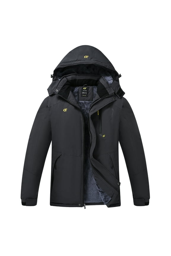 Men's Waterproof Ski Jacket Warm Winter Snow Coat Mountain Windbreaker Hooded Raincoat Carbon Gray XXXL