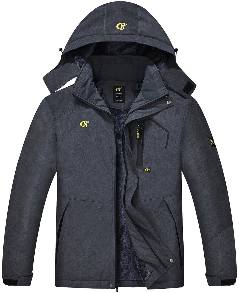 Tyhengta Mens Waterproof Ski Snowboard Jacket Windproof Winter Mountain Snow Coat Cation Darkgray S