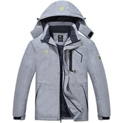 Mens Waterproof Ski Snowboard Jacket Windproof Winter Mountain Snow Coat Cation Lightgray XL