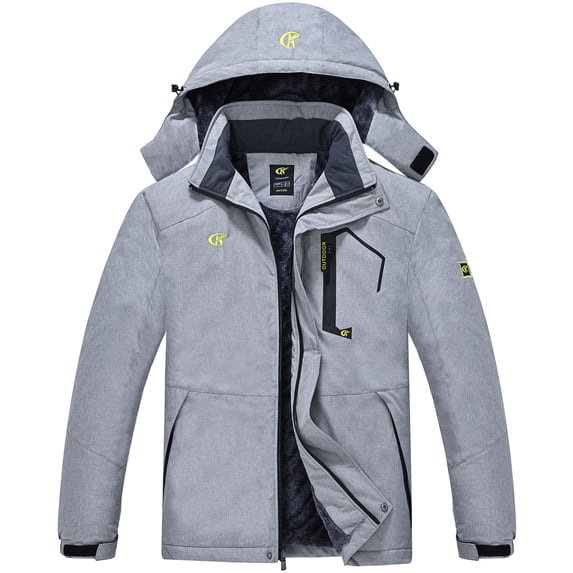 Tyhengta Mens Waterproof Ski Snowboard Jacket Windproof Winter Mountain Snow Coat Cation Lightgray XL