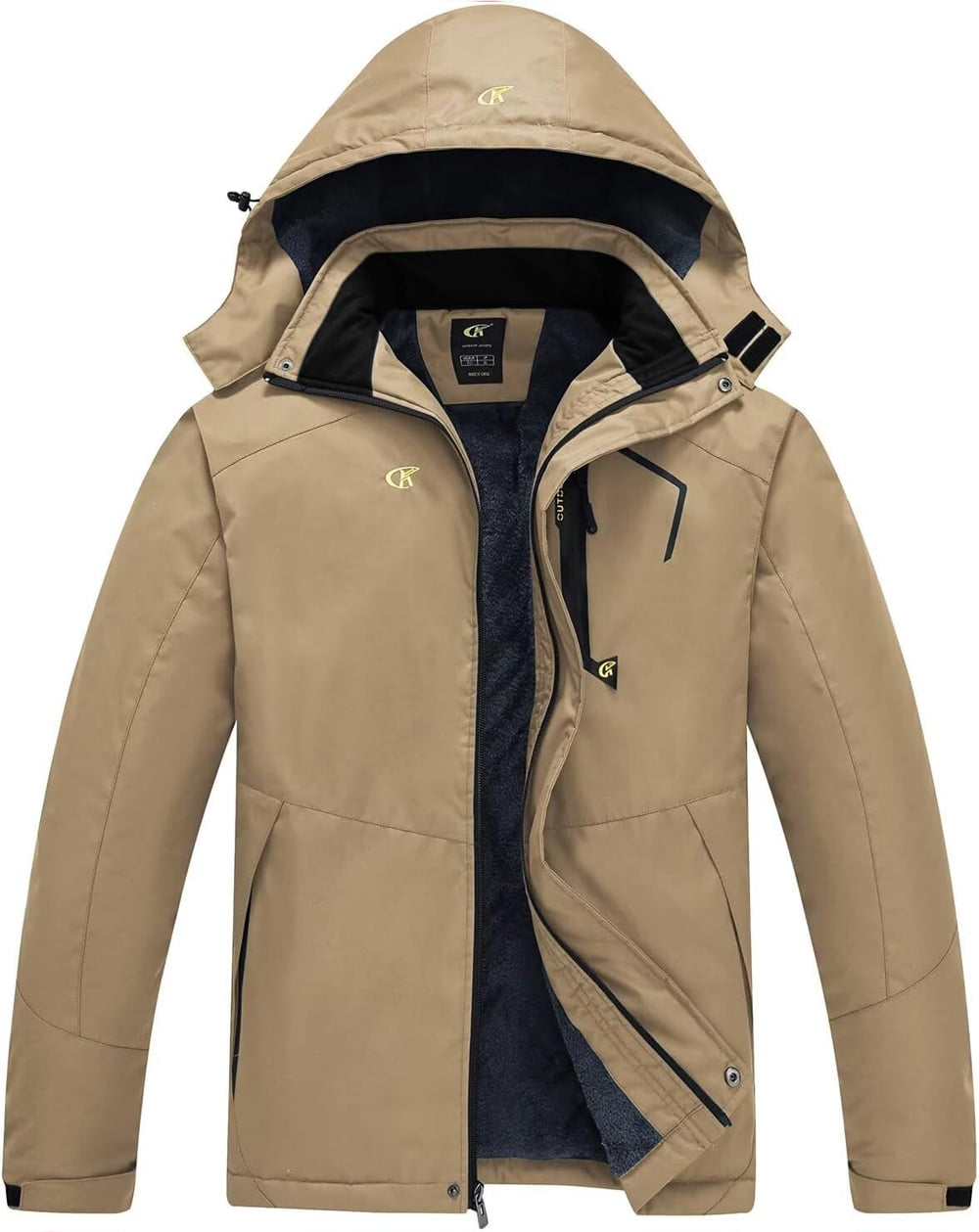 Tyhengta Mens Waterproof Ski Snowboard Jacket Windproof Winter Snow Coat Khaki M