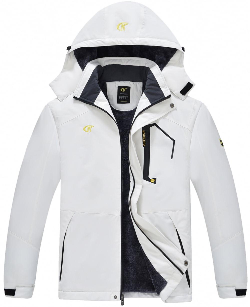 Tyhengta Mens Waterproof Ski Snowboard Jacket Windproof Winter Mountain Snow Coat White XL