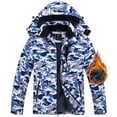 thumbnail image 1 of Tyhengta Men's Winter Skiing Jackets Water Resistant Fleece Coats Insulated Thermal Snowboard Jacket Parka Raincoat with Hood Camouflage grey-blue S, 1 of 6