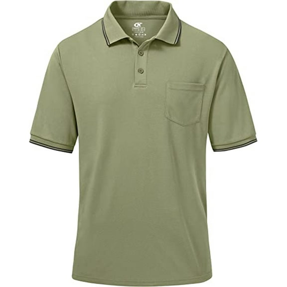 Tyhengta Mens Athletic Golf Polo Shirts - Short Sleeve Workout Polos Quick Dry T-Shirt Army green S