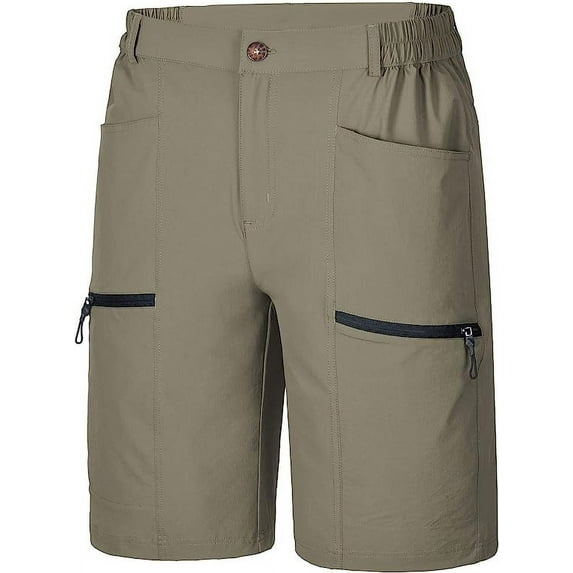 Tyhengta Mens Hiking Cargo Shorts Quick-Dry Outdoor Golf Short Fishing Short for Men with Multipocket Darkbrown M
