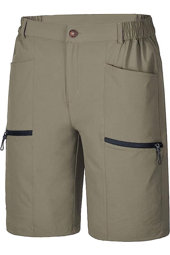 Mens Hiking Cargo Shorts Quick-Dry Outdoor Golf Short Fishing Short for Men with Multipocket Darkbrown S
