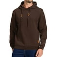 thumbnail image 1 of Tyhengta Mens Hooded Sweatshirt Casual Long Sleeve Drawstring Jacquard PlaidCloth Pullover Hoodies Coffee XL, 1 of 8