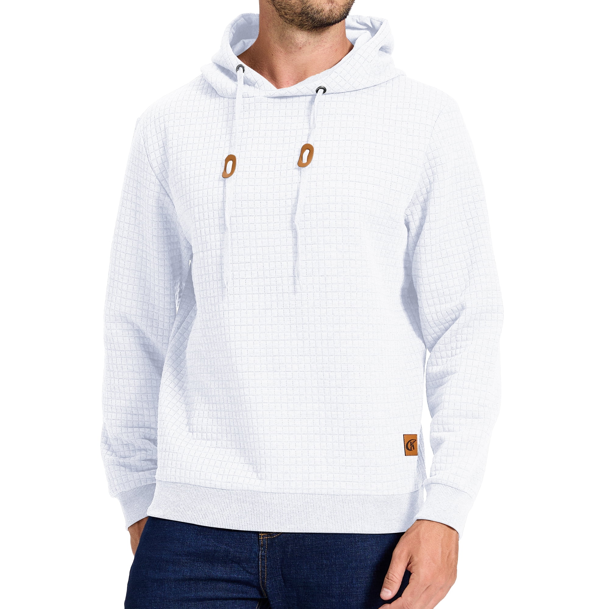 Men's stitching long sleeve hooded sweatshirt