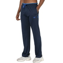 Tyhengta Mens Pants Athletic Open Bottom Running Pants Mesh Mens Sweatpants with Pockets CK2009/Blue L
