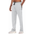 thumbnail image 1 of Tyhengta Mens Pants Athletic Open Bottom Running Pants Mesh Mens Sweatpants with Pockets Lightgrey/Black 2XL, 1 of 9