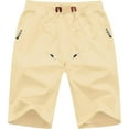 thumbnail image 1 of Tyhengta Mens Shorts Casual Comfortable Workout Shorts Drawstring Zipper Pockets Elastic Waist Beige 34, 1 of 7