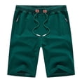 thumbnail image 1 of Tyhengta Mens Shorts Casual Drawstring Zipper Pockets Elastic Waist Blackish Green 44, 1 of 8