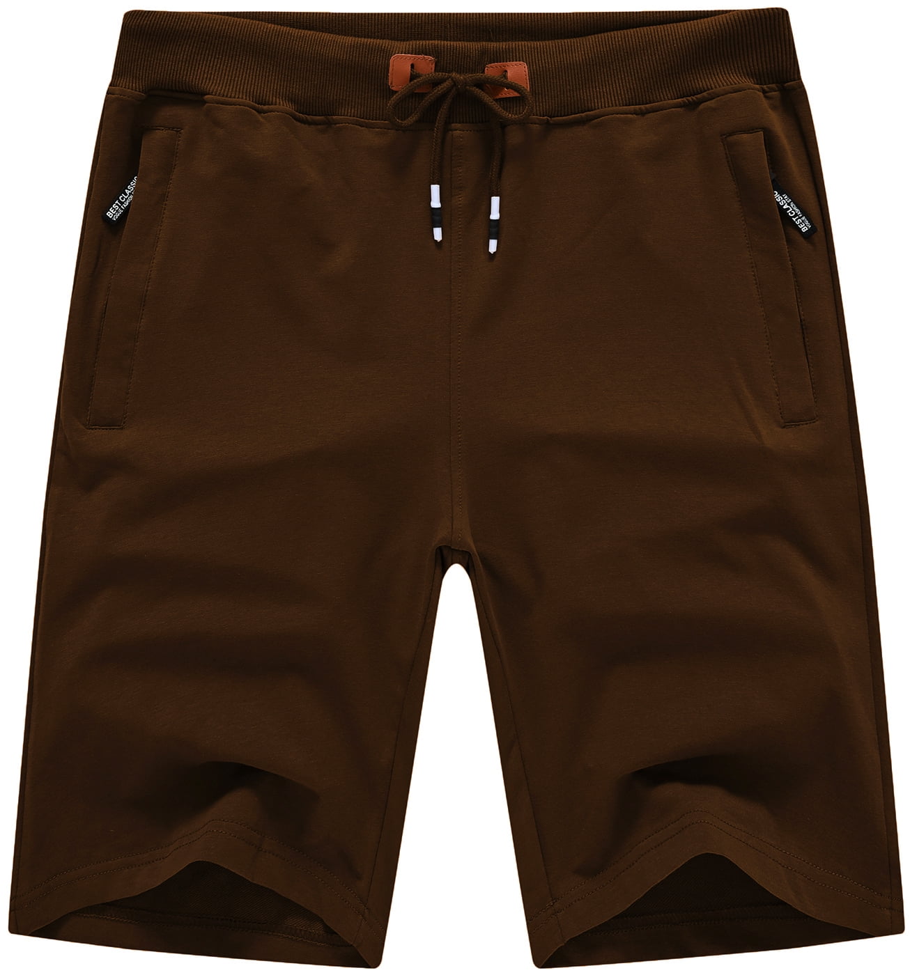 ZITY Men's Big & Tall Casual Shorts - Drawstring Elastic Waist, Zipper Pockets, Comfort Fit