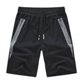 thumbnail image 1 of Tyhengta Mens Shorts Casual Drawstring Zipper Pockets Elastic Waist DK2081/Black 36, 1 of 8