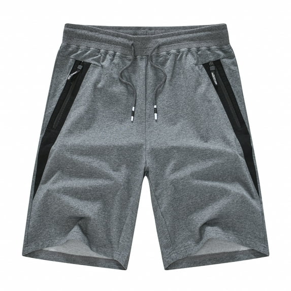 Tyhengta Mens Shorts Casual Drawstring Zipper Pockets Elastic Waist DK2081/Darkgray 40